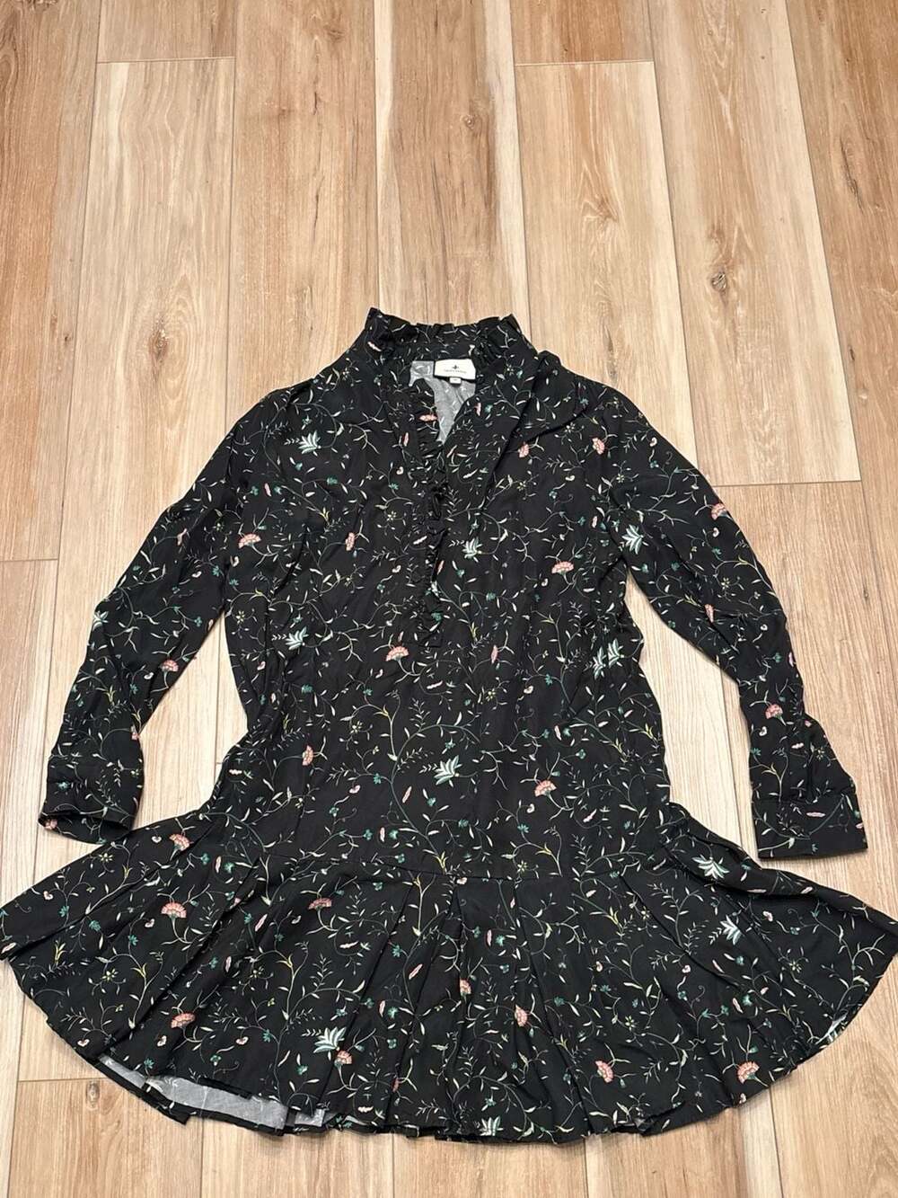 Tuckernuck Campden Vine Tate Dress Size M Black Floral Mini